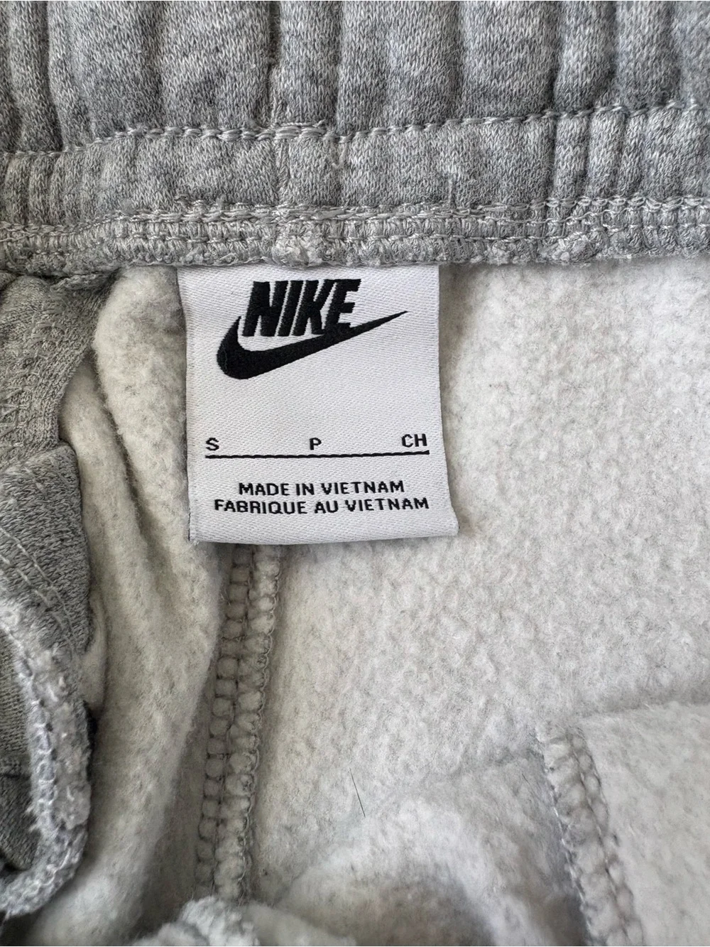 Nike Sportswear Gray Fleece Jogger Sweatpants Women’s Small S Embroidered Logo
